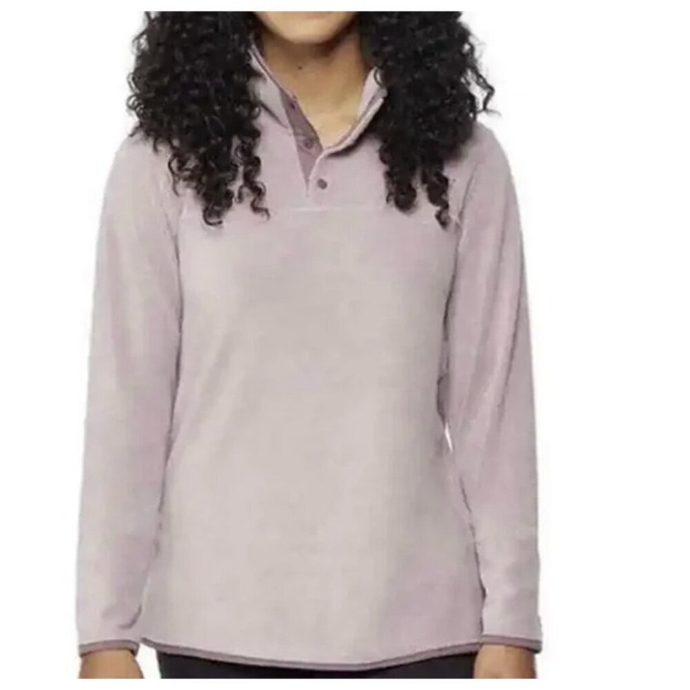 32 Degrees Heat Midweight 1/4 Snap Arctic Fleece Pullover Dusty Plum Sweatshirt